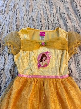Disney Princess Belle Costume Dress Size 8 Yellow Gold